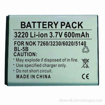 Li-ion Battery for Nokia BL-5B with 600mAh Capacity